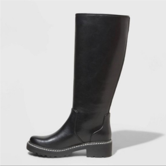 UNIVERSAL THREAD Black Carabel Riding Boots Vegan Leather Size 11 - Picture 11 of 12